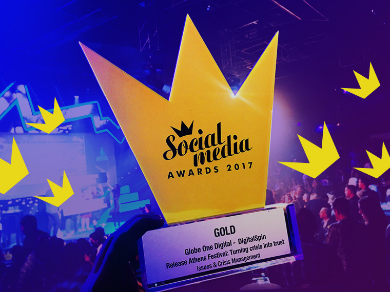 Globe One Digital receives the Gold award for Release Athens at the Social Media Awards 2017!